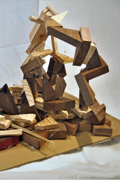 multi-media sculpture by art student